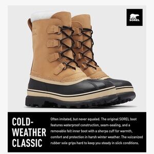 Sorel Caribou Insulated Waterproof Tan Winter Boots Men 10 US